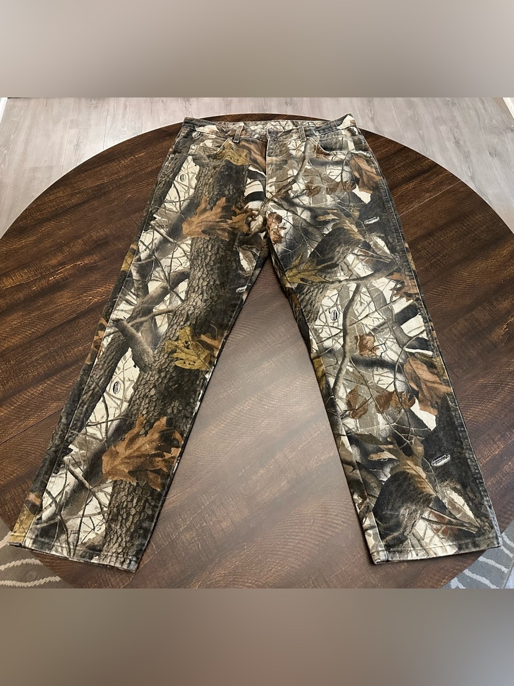 VTG Wrangler Pro Gear RealTree Camouflage Hunting Denim Jeans Mens 36x30.5